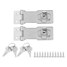 Stainless Steel Keyed Locks Twist Knob Locking Hasp Waterproof Anti Theft Durable Multipurpose Use Easy Installation Concealed Screws for Cabinet