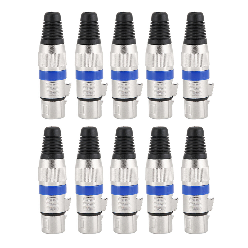 Microphone Female Plug Adapter, Easy To Assemble And Solder Xlr 3 Pin Male Plugs With Rubber Cord Supports, Diy Jumpers Heavy-Duty Molded Connector 9175034375125