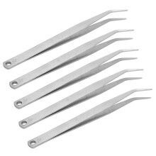 Curved Tweezer With Serrated Tips, Stainless Steel Fine Point Anti Static Tools For Sewing Machine Maintenance, Precision Handling Ergonomic Design