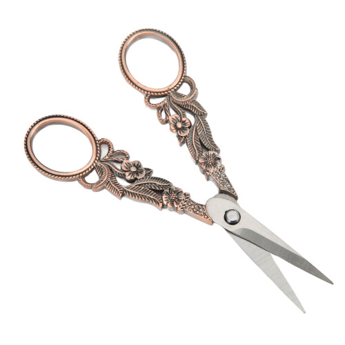 Copper Plated Metal Sharp Points for Detail Work Lightweight Design Multifunctional Sewing Scissors Durable and Sharp Ergonomic Handle Vintage