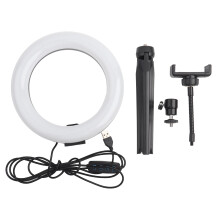 Balanced and Evenly Diffused Lighting Ring Light with Stand, Brightness Adjustable LED Fill Light for Home Streaming, 3 Color Lighting Modes with