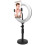 Balanced and Evenly Diffused Lighting Ring Light with Stand, Brightness Adjustable LED Fill Light for Home Streaming, 3 Color Lighting Modes with 7