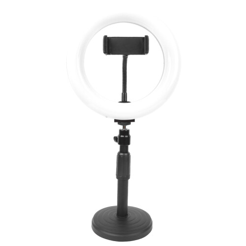 Balanced and Evenly Diffused Lighting Ring Light with Stand, Brightness Adjustable LED Fill Light for Home Streaming, 3 Color Lighting Modes with 1