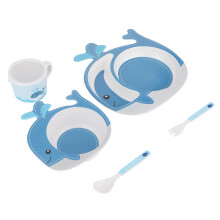 Adorable Animal Themed Kids Feeding Plate, Bamboo Fiber Non Slip Dish with Dishwasher Safe & BPA Free Construction Encourages Healthy Eating Habits