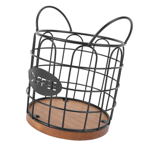 Kaffeekapselhalter Eisendraht Holz 311,00 g Schwarz