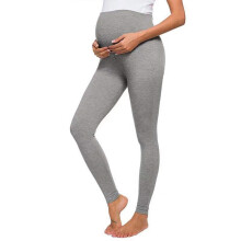 Breathable Maternity Leggings For Women, Skin Friendly Cotton Spandex Stretchy Versatile Pants With Elastic Waist And V Shape Low Rise Design,
