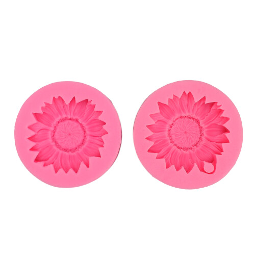 2 Stück Sonnenblumen-Silikonformen, flexibel wiederverwendbar 1
