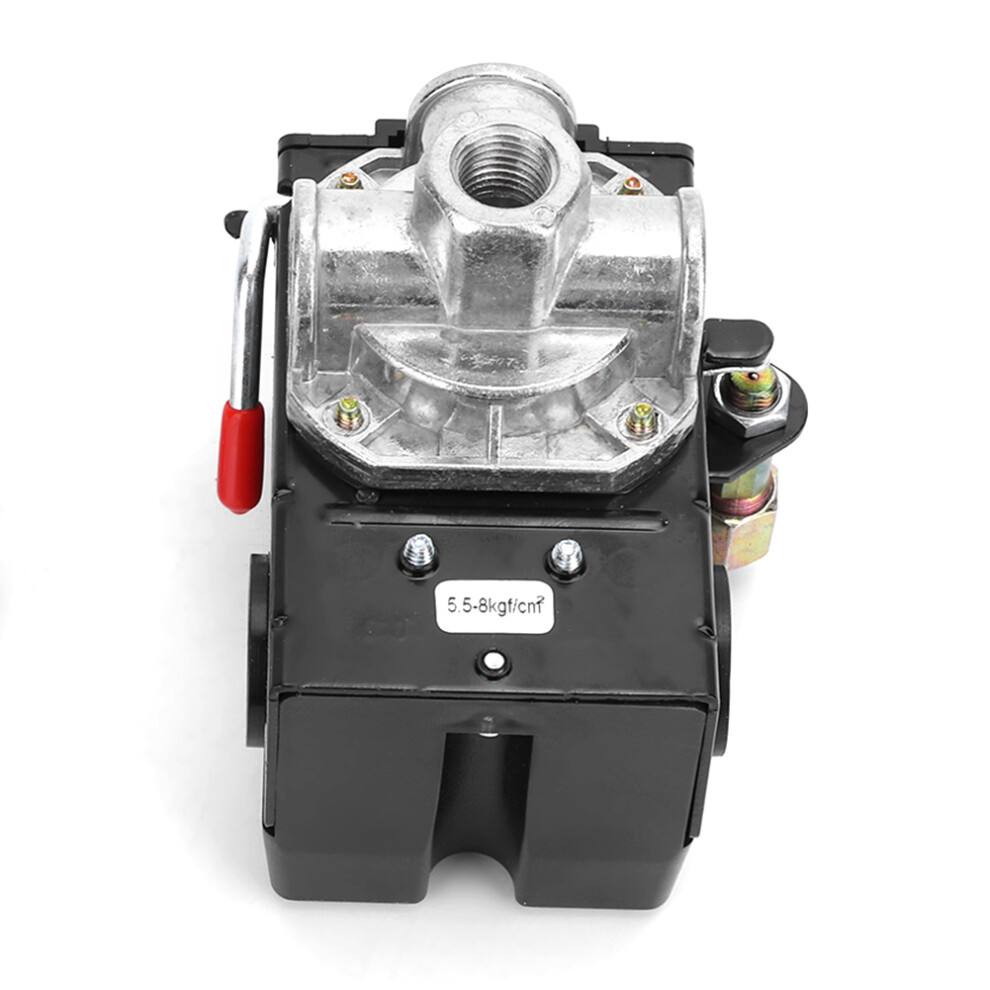 Four Port Manifold Pressure Switch Air Compressor, Air Outlet Ports Adjustable Automatic Control Valve With On Off Metal Lever And Relief Valve 9175034407697