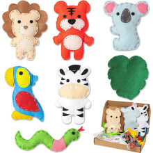 Learn to Sew Kit for Children, Beginner Sewing Kits with Woodland Animal Designs and Felt Material, Includes Safe Tools & Educational Elements for