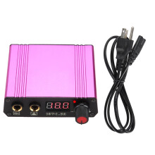 LCD Display Voltage Meter Worldwide Voltage Tattoo Power Supply Set with Stainless Steel Foot Pedal Mini Power Supply Unit Adjustable Output for