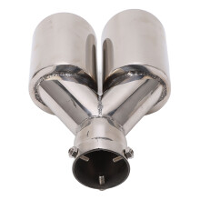 Universal Fit Dual Exhaust Tip For Vehicles Stainless Steel Polished Corrosion Resistant Easy Installation Stylish Design High Temperature Resistance