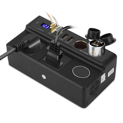 Stable Output 200W Car Inverter With Smart Cooling Fan And LED Indicator High Conversion Efficiency Multi Device Charging On Road Trips 2