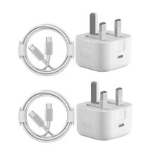 2-Pack 20W CC USB-C Fast Charger [MFi Certified] with 1-meter USB-C to C charging cable, compatible with all Samsung USB-C smartphones and tablets.