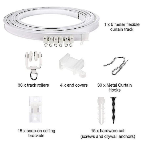 (3m) 1-5 Meters Bendable Ceiling Curved Curtain Track Flexible Ceiling Curtain 1