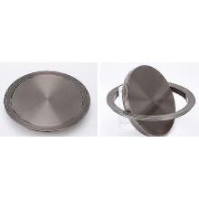 (21cm Black Titanium) Stainless Steel- Flush Recessed Balance, Swing Flap Lid Cover, Trash Bin