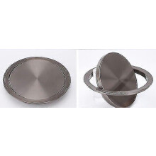 (24cm Black Titanium) Stainless Steel- Flush Recessed Balance, Swing Flap Lid Cover, Trash Bin