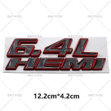 (Red) 6.4l Hemi Metal Badge Emblem Stickers Rear Trunk Decal For Dodge Charge Challenger Ram Jcuv Caravan