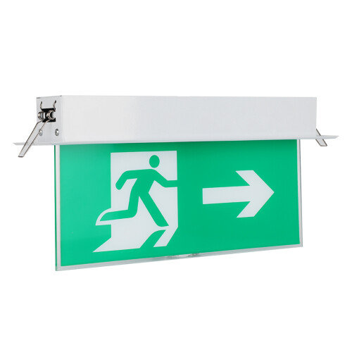 Emergency Exit Light With Battery Backup Photoluminescent Exit Sign UL 924 Code Approved UL Listed Double Sided Emergency Exit Signs Flame Retardant 1