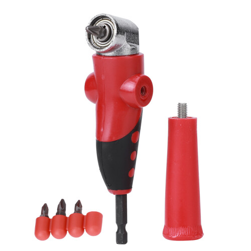 Right Angle Drill Bit Extension Power Screwdriver Adapter Tool For Tight Spaces Quick Change Impact Drive Ergonomic ABS Handle Adjustable Thumb