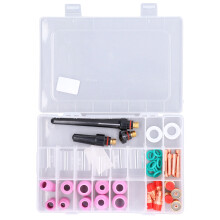 49Pcs TIG Welding Consumables Kit Gas Lens Nozzle Assembly Set With Pyrex Glass Cups For Low Alloy Steel Welding High Electric Conductivity Crack