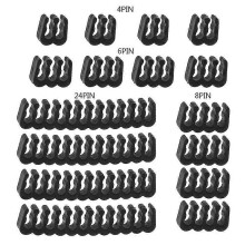 (Black) 16pcs Cable Comb Pc Power Supply Connector 4/6/8/24 Pin Cables Manager For Gpu