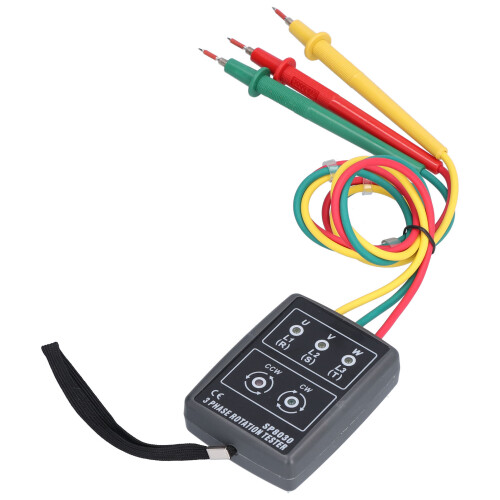 Voltage Detector With Phase Sequence Checker LED Indicator Buzzer Alarm AC Three Phase Detector Phase Rotation Indicator Compact Design Lightweight 2