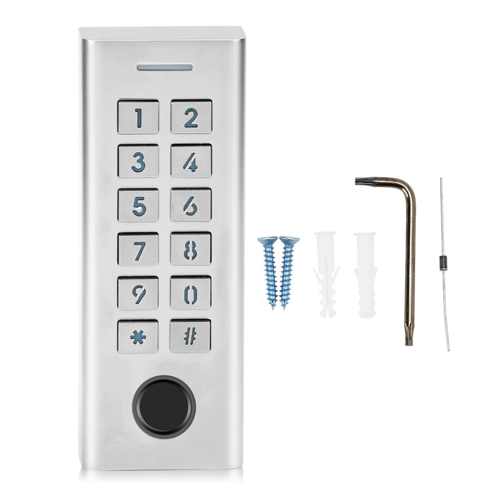 Access Control Keypad With Fingerprint Recognition Ip68 Password Access Control Keypad Strong Zinc Alloy Electroplated Anti-Vandal Case Waterproof 9138057871999