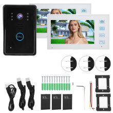 Smart Home Intercom System with 7In Color Monitor, Mounting Wings Fasten Against Back for Rugged Installation, Quick and Easy to Install on Various