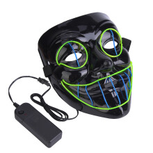 Costume Accessories Halloween Mask Led Light-Up Design Party Supply Flashing Multi-Color Light Show Voice Activation Multi Function Mask For