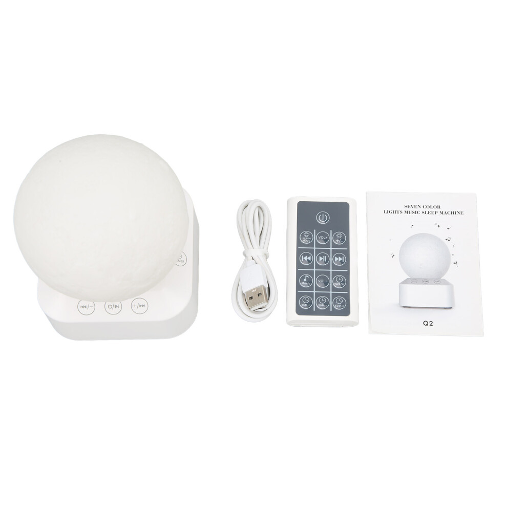 Sleep Nature Sounds Alarm Clock, Wake-Up With Dimmable And Colorful Mode, Dual Alarms Snooze Function Timer Remote Control Light/White