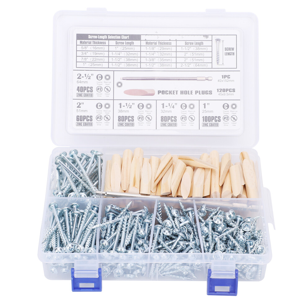 Flat Head Wood Screws Assorted Screws Set Phillips Drive Self Tapping Galvanized Surface High Hardness Zinc Coated Durable Screws With Wide Range Of 9138057003970