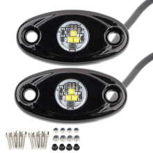 Waterproof LED Rock Lights for Nighttime Vehicle Enhancement, Underglow Light with Easy to Install Design and High Intensity LED Chips, Universal Fit