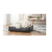 Cuscino a cesta in tessuto 80 x 60 x 18 cm Grigio