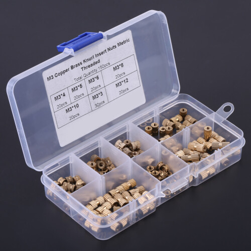 Heat Set Nuts Brass Knurled Threaded Inserts 3D Printing Applications Securely Embedded Insert Nuts High Quality Brass Corrosion Resistant Non Rust 1