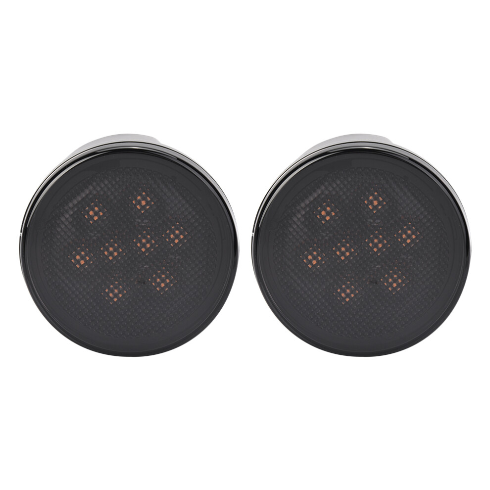Smoked Lens Turn Signal Lights With Halo Led Front Grill Indicator Compatible For Jeep Wrangler Jk 2007 2018 Faster On Off Response Time Amber 9138057047394