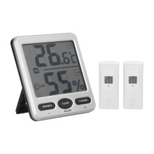 Home Weather Station with Indoor Outdoor Thermometer Hygrometer, High Precision Sensor Real Time Weather Forecast and Backlight Display for Office