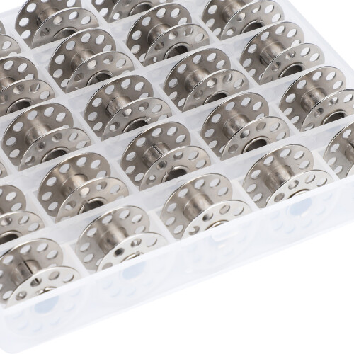 Plastic Bobbin Box for Sewing Machine, Clear Case with Easy to Store Functionality, Reusable Organizer with Compartment Design, Portable Transparent 1