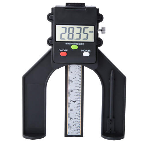 Height And Depth Measurement Tool Digital Display Magnetic Base Precision Digital Depth Gauge For Woodworking Locking Rule Function Versatile 1