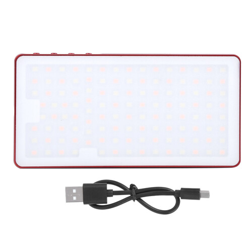 Camera Light Panel For RGB Video Lighting Needs, Universal Mount Dimmable Brightness OLED Display With Color Temperature Control And Long Battery