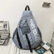 (Blue No pendant) Men's Korean Trend Messenger Shoulder Bag Sports Travel Large Capacity Backpack Female Students Crossbody Chest Casual Bag bolso