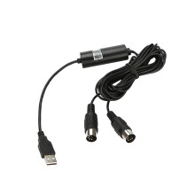 MIDI Cable Adapter For Piano Keyboard, Type C USB To MIDI Interface With Input Output Intelligent LED Indicator Low Latency Stable MIDI Data