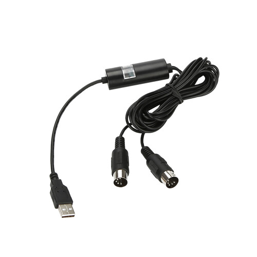 MIDI Cable Adapter For Piano Keyboard, Type C USB To MIDI Interface With Input Output Intelligent LED Indicator Low Latency Stable MIDI Data