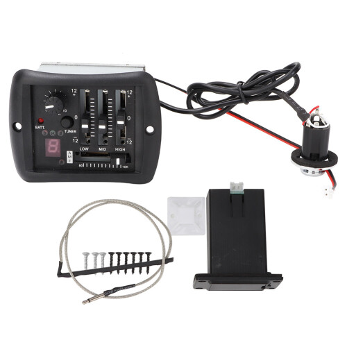 LCD Display Guitar Pickup With 4 Band Equalizer Digital Tuner Accessories Onboard Preamp Voice Control Support Bass Middle Treble Control Knobs Phase