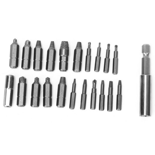 Screw Extractor Tool Kit, Damaged Screw Remover Set Increased Torque Serrated Tip Quick Change Chuck DoubleLok Technology Professional Grade 2