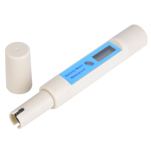 Salinity Tester with Digital Readings for Hydroponic Systems and Saltwater Pools Featuring Automatic Temperature Compensation and Accurate 1