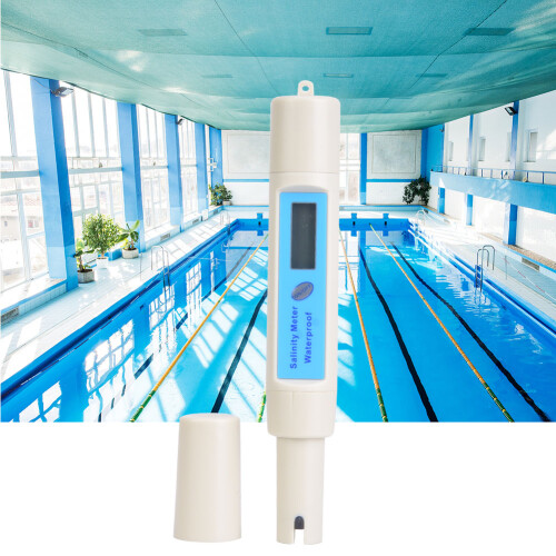 Salinity Tester with Digital Readings for Hydroponic Systems and Saltwater Pools Featuring Automatic Temperature Compensation and Accurate 2