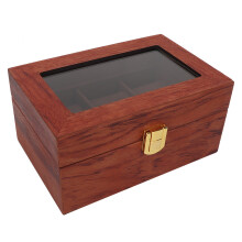 Glass Lid Watch Box, Wooden Watch Storage Organizer Dustproof Anti Slip High Quality Wood Material Removable Watch Cushions Elegant Appearance For