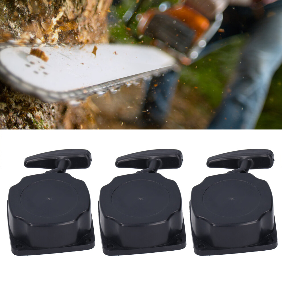 3Pcs Pull Starter Pulley Set For 40-5 Steel Wire Garden Equipment All Black 5041383015910