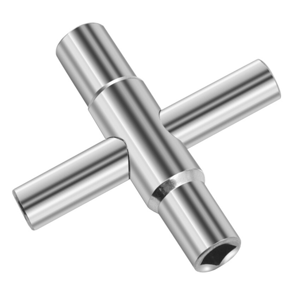 Sillcock Wrench for Valve Control, Hose Bib Key with 4-Way Sillcock Key Configuration, Water Utility Key Built with Durable Steel Material, Stopcock