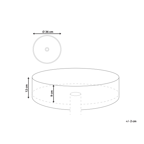 Beliani Countertop Basin CALIG  360 mm Ceramic Black 2